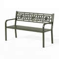 Gartenbank 127 x 61 x 88 cm aus Metall Dunkelgrün mit ornamentaler Rückenlehne