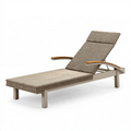 Gartenliege 200 x 70 x 95 cm Geflecht Beige mit verstellbarer Rückenlehne