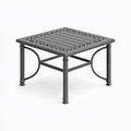 Gartentisch 90 x 90 x 50 cm aus Metall Grau mit dekorativer Tischplatte