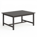 Gartentisch 150 x 90 x 75 cm Aluminium Dunkelbraun mit Lamellenplatte