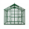 Gewächshaus 190 x 190 x 195 cm aus Glas und Metall in Grün mit Schiebetür