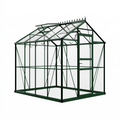 Gewächshaus 190 x 190 x 200 cm Metall Grün für Garten mit Satteldach