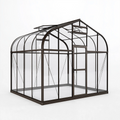 Gewächshaus 240 x 190 x 250 cm Aluminium Anthrazit Transparent mit Tür