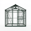 Gewächshaus 190 x 190 x 195 cm aus Metall und Glas in Dunkelgrün mit Schiebetür