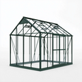Gewächshaus 240 x 190 x 230 cm Aluminium Glas Dunkelgrün mit Schiebetür