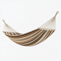 Hängematte 300 x 100 cm Textilgewebe Beige Braun für Innen und Außen
