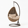 Hängesessel 105 x 105 x 195 cm Geflecht Stahl Braun Beige Freistehend