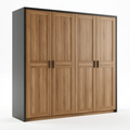 Kleiderschrank 200 x 60 x 220 cm Holzwerkstoff Eichefarben Anthrazit 4 Türen moderner Stauraum